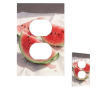 Watermelon Red Slices Wall Plate Cover Modern Decorative 1 Gang Light Switch Cover Unbreakable Receptacle Outlet Covers For Living Room Bedroom Home Decor Duplex