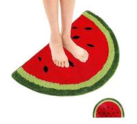 Watermelon Rug 15.75x23.62 Inch Cute Watermelon Doormat Half Round Shaped Water Absorption Bath Mat Non Slip Welcome Floor Mat for Bedroom Bathroom Home Decor