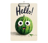 Watermelon Say Hello clipboard case Hard Board for Football Softball Coaching Size 9 x 12 Silver