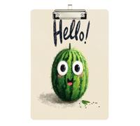 Watermelon say Hello Landscape clipboard Acrylic Cute for Classroom Supplies for Teachers high School Size 9 x 12.5 Tabla para escribir con Clip