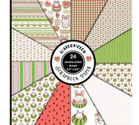 Watermelon Scrapbook Paper: Watermelon Craft Paper. 8.5 x 8.5 inches, 12 styles, 24 double-sided sheets.