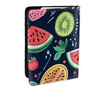 Watermelon Seed Kiwi Printed Passport Holder,Travel Pu Leather Passport Cover Case Organiser for Men Women,6.5 Inch
