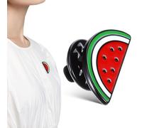 Watermelon Shaped Alloy Brooch Pin for Jacket Collar and Cardigan | Fashionable Clip-on Accent, Everyday Wear and Streetwear Styling, Playful for Trend-led Wardrobes