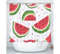 Watermelon Shower Curtain for Bathroom, Curtain Includes 12 Pcs Hooks, Waterproof Polyester Fabric, Rustproof Eyelets, Weighted Hem, Washable, Quick Dry, Bathroom Decor H100 x W200cm Cartoon J#342