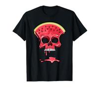 Watermelon Skull Minimalist Fruit Art Design Value Graphic T-Shirt