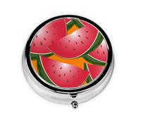 Watermelon Slice Print Personalised Portable Pillbox with,Mini Pillbox Compact and Convenient Pill Organiser for Storing and Organising Pills