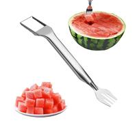 Watermelon Slicer and Fruit Slicer Tool - 2 in 1 Multi-function Hand Fork, Summer Fruit Cutting Tool | For Mango Pitaya Cantaloupe Pineapple Daily Presentation Tray But