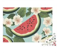 Watermelon Slices-Botanical Floral DesignJigsaw Puzzle Fruit Adult Brain Teaser Stress Relief Office Decor Gift 1000 Pieces 52x38cm/1000pcs
