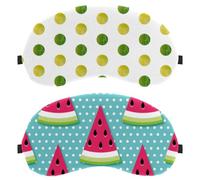 Watermelon Slices Dot Blue White 2-Pack Light-Blocking, Soft, Breathable Sleeping Masks Blindfold Sleep Masks