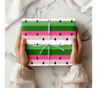 Watermelon Stripe Wrapping Paper - Fun Pink and Green Fruit Gift Wrap with Seeds - Summer Party Paper - Kids Birthday Gift Wrap Sheet - W61 (Medium Sheet - 42 x 58cm / 15.7" x 22.8" inches)