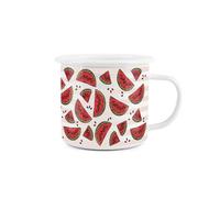 Watermelon Striped Enamel Mug - Purely Home Durable Hot Drinks Outdoor Cup For Picnics, Travel, Festivals, Hiking & Fishing