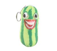 Watermelon Strips Plush Keychain Adorable Squishy Stress Relief Toy with Crunchy Sound for Kids Adults Fun Desk Decor Soft PP Cotton Material 10 x 5cm