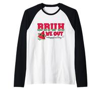 Watermelon Sunglasses Bruh We Out Happy Last Day Raglan Baseball Tee