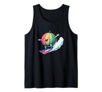 Watermelon Surfer Kawaii Cute Summer Beach Wave Rider Tank Top