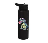 Watermelon T-Rex Wildlife Watermelons Fruit Artwork Motif Stainless Steel Insulated Water Bottle