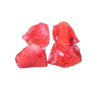 Watermelon Tourmaline Rough Stones, Set of 4 (3-5 cm) Natural Red & Clear Crystal Chunks for Display Trays, Crafts, Tumbling, Meditation Decor & Gift Styling