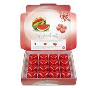 Watermelon Wax Melts - 16 x 0.176 Ounce Heart Shaped, Strong Watermelon Fragrance Wax Melts in an Elegant Presentation Gift Box - Spotless Leopard - Perfect Scented Gift - Made in UK