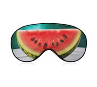 Watermelon with Smiley Sleep Mask Light Block-Out Eye Mask for Side Sleeper Pressure-Free Soft Night Blindfold with Adjustable Strap Breathable Sleep Eye Cover for Travel
