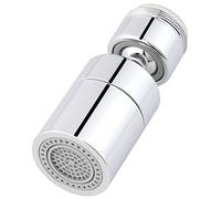 Waternymph Kitchen Sink Faucet Aerator Solid Brass - 360-Degree Swivel Big Angle Swivel Faucet Aerator Dual-Function 2 Sprayer Kitchen Faucet Attachment Swivel sprayer-24mm Male Thread - Chrome(M24)