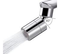 Waternymph Kitchen Sink Faucet Aerator Solid Brass - Big Angle Swivel Faucet Aerator Dual-Function 2 Sprayer Kitchen Faucet Attachment - 360-Degree Swivel - Polished Chrome/ 1.8GPM