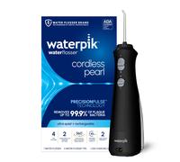 Waterpik Cordless Pearl Rechargeable Portable Water Flosser for Teeth, Gums, Braces Care and Travel with 4 Flossing Tips - ADA Accepted, WF-13 Black,