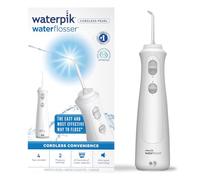 Waterpik Cordless Pearl Water Flosser, Electric Dental Flosser, Rechargeable Dental Plaque Removal Tool, Clean Between Teeth, Oral Irrigator, Ideal for Travel or Small Bathrooms, White, WF-13UK