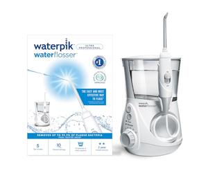 Waterpik Ultra Professional Water Flosser, 5 Tips, Advanced Pressure Control System, 10 Settings, Dental Plaque Removal Tool, White, WP-660UK, 2pin UK Bathroom Plug, Packaging may vary