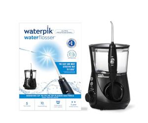 Waterpik Ultra Professional Water Flosser, 5 Tips, Advanced Pressure Control System, 10 Settings, Dental Plaque Removal Tool, Black, WP-662UK, 2pin UK Bathroom Plug