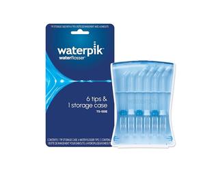 Waterpik Water Flosser Replacement Tips in Storage Case, Classic Jet, Orthodontic and Plaque Seeker Tips in Handy and Hygienic Case, Pack of 6