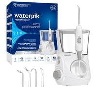 Waterpik Water Flosser Ultra Professional, Plaque remover for teeth, White | 11 pressure settings, 5 Tips Included, Pressure Control System, Countertop Design, 2-Pin UK Bathroom Plug, WP-660UK