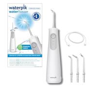Waterpik WF-27 Pearl, UFSBD Recommended Cordless Irrigator, Rechargeable Dental Jet, Removes Plaque, 2 Pressure Levels, 60 Seconds Cleaning, 3 Tips Included, Waterproof, White