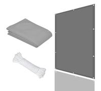 Waterproof 1.4x2.8m Square e Sail - UV Block Canopy for Patio, Garden, Balcony, Terrace, Park - Light Gray Outdoor Sun Protect with Free Rope