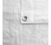 Waterproof 1.5m x 2m Tarpaulins,Ideal Camping Ground Sheet/Cover Up Builders Tarps,Range of Weights And Colours (White 100 gsm)