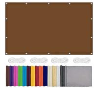 Waterproof 1.7x3.6m Rectangular Shade Sail - 98% UV Block Outdoor Sun Protection for Garden Patio Yard & Party - Includes Free Rope - Brown Color