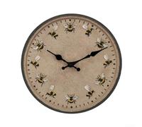 Waterproof 12 Inch Outdoor Wall Clock with Bee Pattern for Garden Patio Poolside Decoration Weather Resistant Resin and Large Number Display (Style 1)