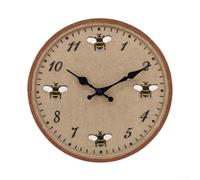 Waterproof 12 Inch Outdoor Wall Clock with Bee Pattern for Garden Patio Poolside Decoration Weather Resistant Resin and Large Number Display (Style 2)