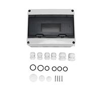 Waterproof 12-Way Transparent Electrical Junction Box for Indoor Outdoor, ABS Plastic Distribution Case with Wall Mount Kit & IP65 Connectors, 255x200x110mm (12-Way)