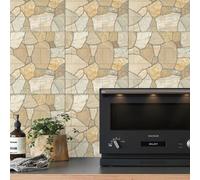 Waterproof 12pcs PVC Wall and Tile Decals with Geometric Patterns Removable and Repositionable for Custom Wall and Tile Decoration (B)