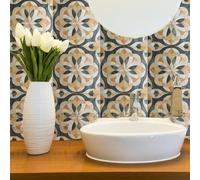 Waterproof 12pcs PVC Wall and Tile Decals with Geometric Patterns Removable and Repositionable for Custom Wall and Tile Decoration (D)