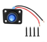 Waterproof 12V LED Toggle Switch Panel for Marine and Automotive Use Featuring 1 to 6 Gang Buttons with IP67 Protection and ABS Housing (1 Blue)
