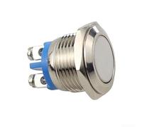 Waterproof 16mm Metal Push Button Switch, for Circuit Control in Electromagnetic Systems (flat head)