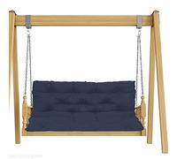 Waterproof 2 3 Seater Outdoor Garden Patio Bench Cushs with Backrest 4cm Thick Lo Pads with Str for Wooden Benches Navy 100x100x10cm