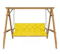 Waterproof 2/3 Seater Swing Chair Cushion Outdoor Garden Bench Pad with Backrest Sun Lounger Sofa Hammock Replacement Mat Yellow 120cm for Ultimate Comfort