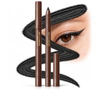 Waterproof 2-in-1 Eyeliner & Lip Liner Pencil with Creamy Gel Formula - Highly Pigmented Smudge-Proof Long-Lasting Makeup for Sensitive Skin Precision Application, Fine Tip, Gray Black, Winged Look,