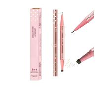 Waterproof 2-in-1 Freckle Pen Pro, Long-Lasting Dual Head Light Brown Freckle Stamp and Eyebrow Pen with Precision Tip & Sponge Stamp for Natural Sun-Kissed Freckles Makeup for All Skin (01)