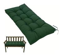 Waterproof 2-Seater Garden Bench Cushion 130x50cm with Non-Slip Straps - Patio Furniture Replacement Pad for Indoor & Outdoor Benches, Dining & Kitchen Seats, Swing Chair (Green)