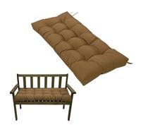 Waterproof 2-Seater Garden Bench Cushion 130x50cm with Non-Slip Straps - Patio Furniture Replacement Pad for Indoor & Outdoor Benches, Dining & Kitchen Seats, Swing Chair (Light Coffee)