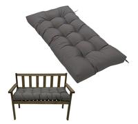 Waterproof 2-Seater Garden Bench Cushion 130x50cm with Non-Slip Straps - Patio Furniture Replacement Pad for Indoor & Outdoor Benches, Dining & Kitchen Seats, Swing Chair (Dark Grey)