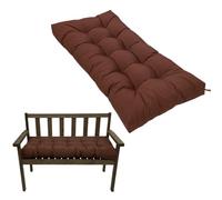 Waterproof 2-Seater Garden Bench Cushion 130x50cm with Non-Slip Straps - Patio Furniture Replacement Pad for Indoor & Outdoor Benches, Dining & Kitchen Seats, Swing Chair (Brown)
