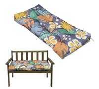 Waterproof 2-Seater Garden Bench Cushion 130x50cm with Non-Slip Straps - Patio Furniture Replacement Pad for Indoor & Outdoor Benches, Dining & Kitchen Seats, Swing Chair (Yellow Leaves)